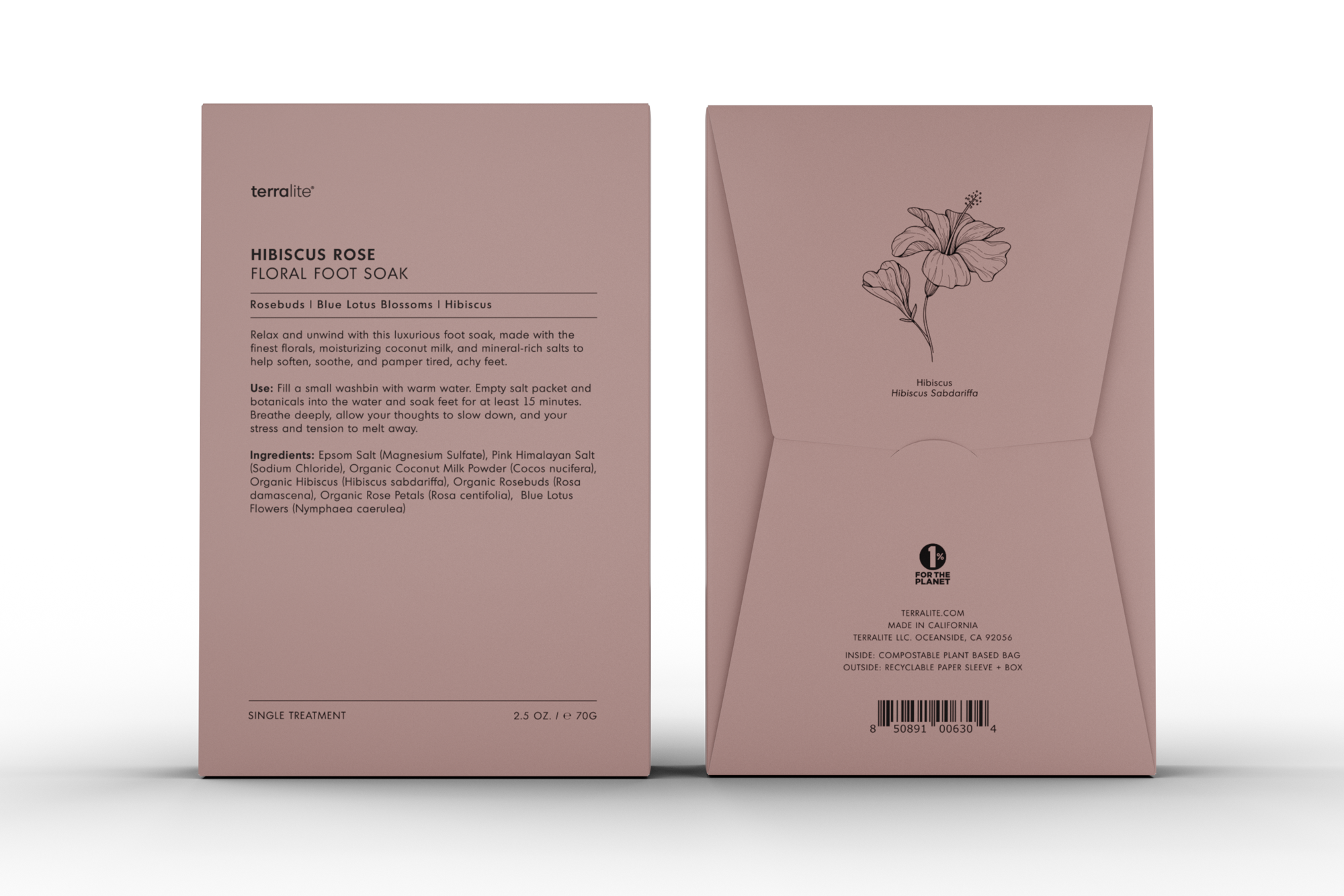 Hibiscus Rose Floral Foot Soak Organic - Single Treatment