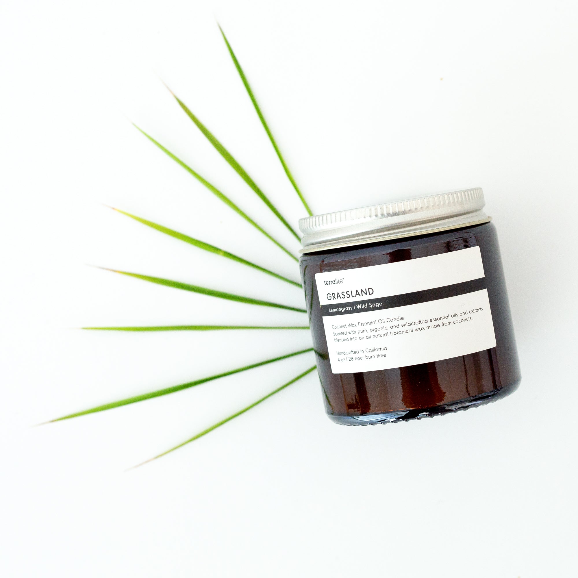 Grassland Essential Oil Candle - 4 oz. made with organic lemongrass and wild sage essential oils