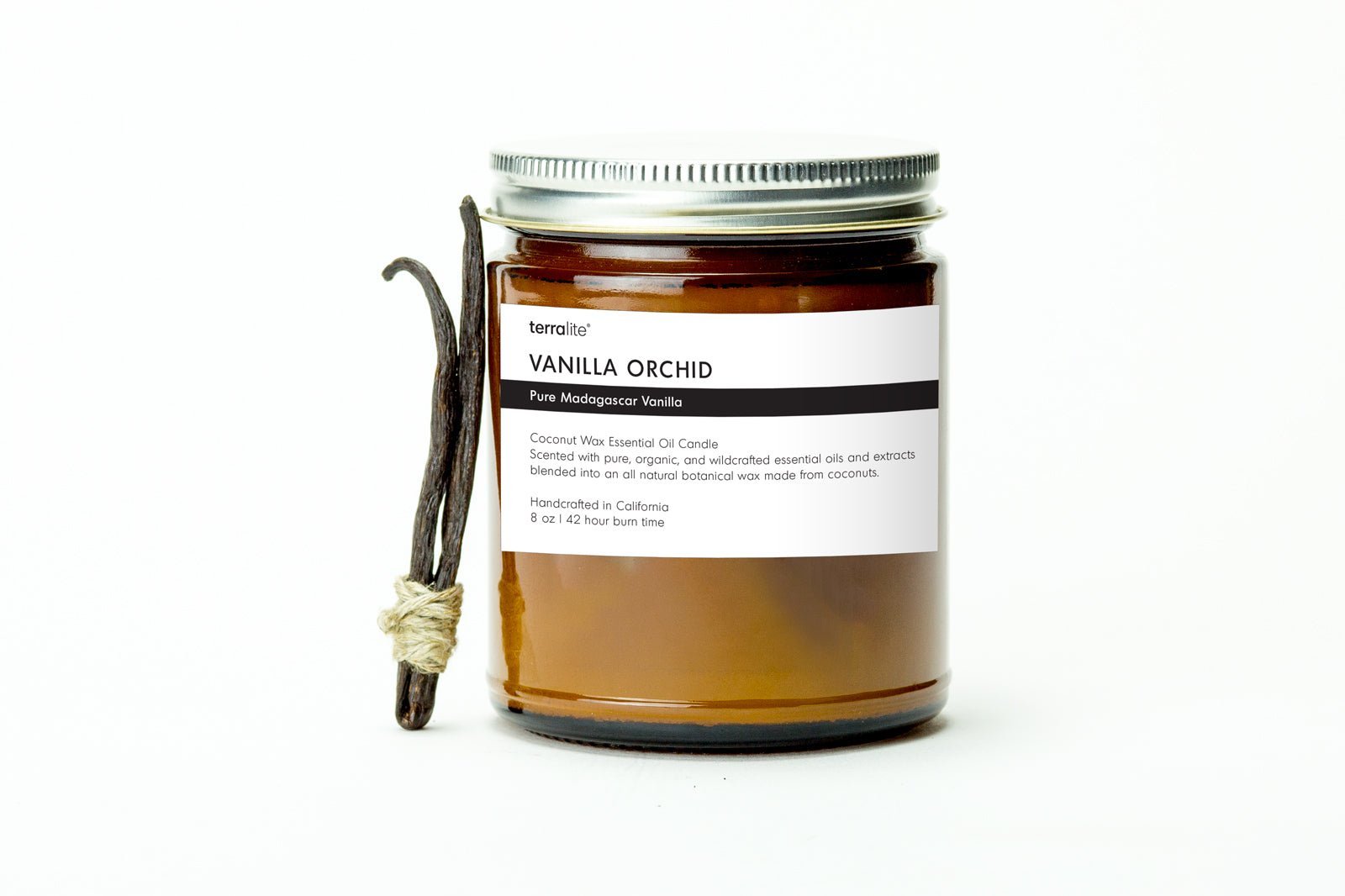 Vanilla Orchid, Vanilla Essential Oil Candle - 8 oz.