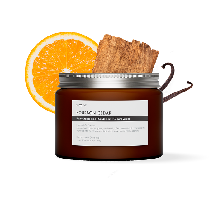 Bourbon Cedar - Essential Oil Candle (large)