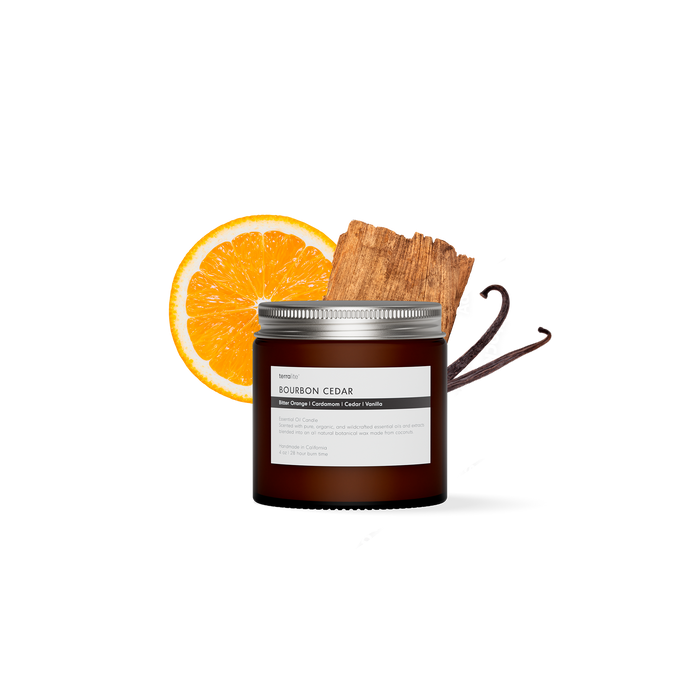 Bourbon Cedar - Essential Oil Candle (travel)