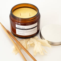 Citrus Spice Essential Oil Candle, scented with organic sweet orange, cinnamon, clove essential oils - 2 wick Size