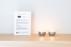 Natural Organic Tealights Back of Box 6-pacl
