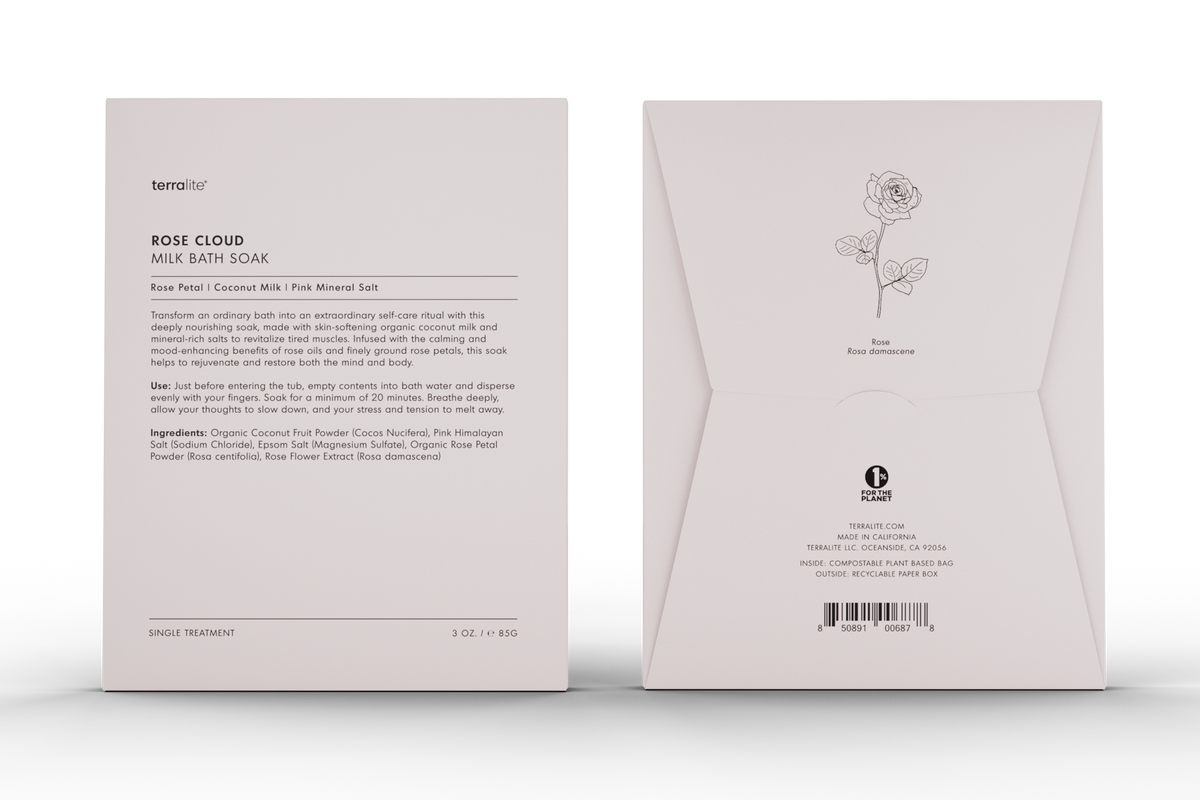 Rose Cloud Milk Bath Soak Organic - Single Treatment with Rose and Coconut