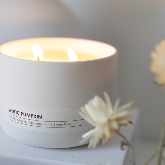 White Pumpkin - Essential Oil Ceramic Candle
