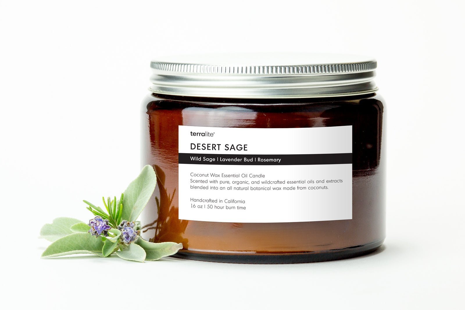 Desert Sage Lavender Rosemary Essential Oil Candle - 16 oz.