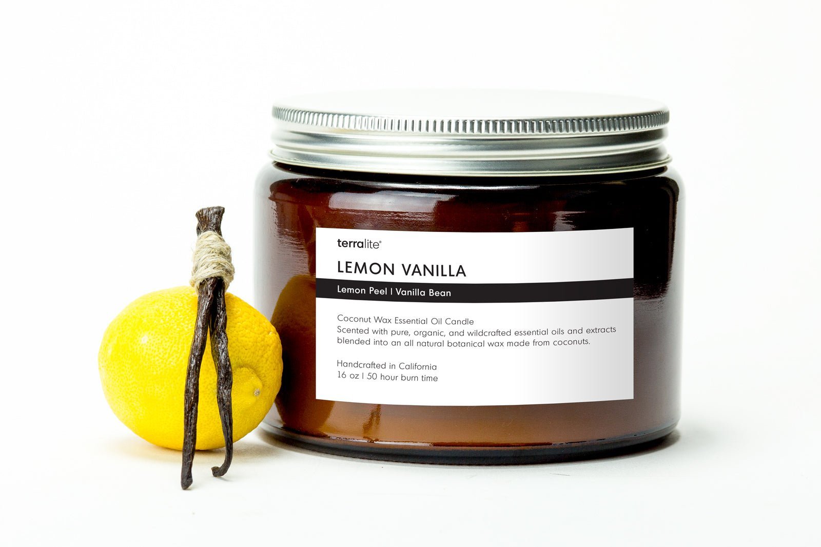 Lemon Vanilla Essential Oil Candle - 16 oz.