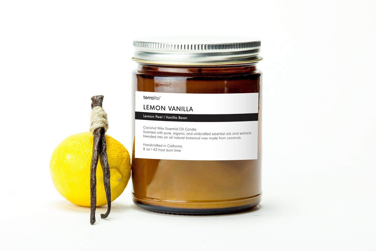 Lemon Vanilla Essential Oil Candle - 8 oz.