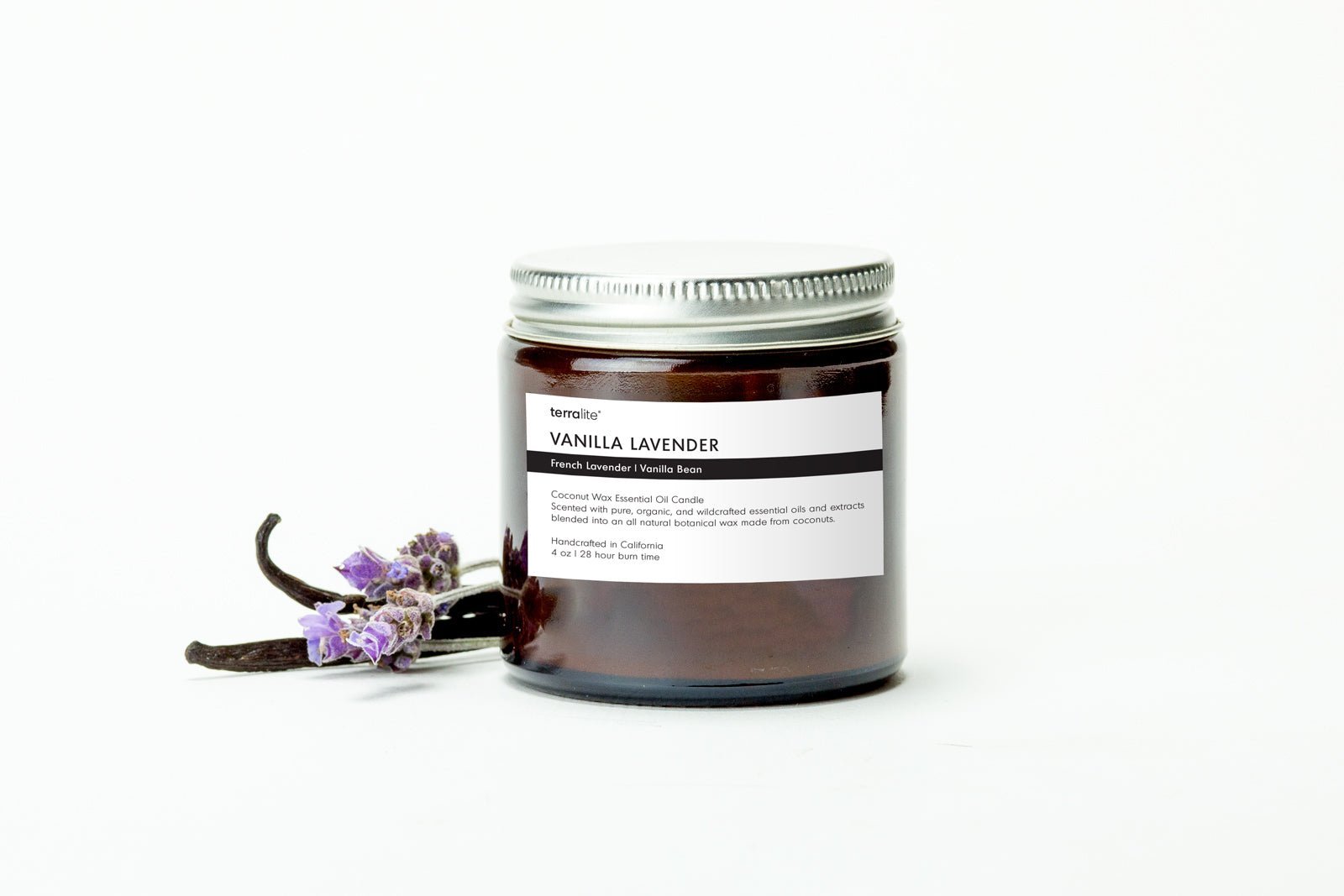 Vanilla Lavender Essential Oil Candle - 4 oz.
